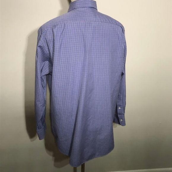 American Living Blue Plaid Shirt 16 1/2 - Picture 9 of 9